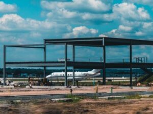 Steel frame construction at Jet Linx private terminal